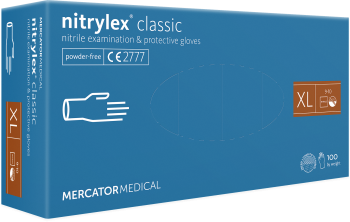 Mercator nitrylex® Classic jednorázové rukavice nitrilové, modré, 100ks, vel.XL
